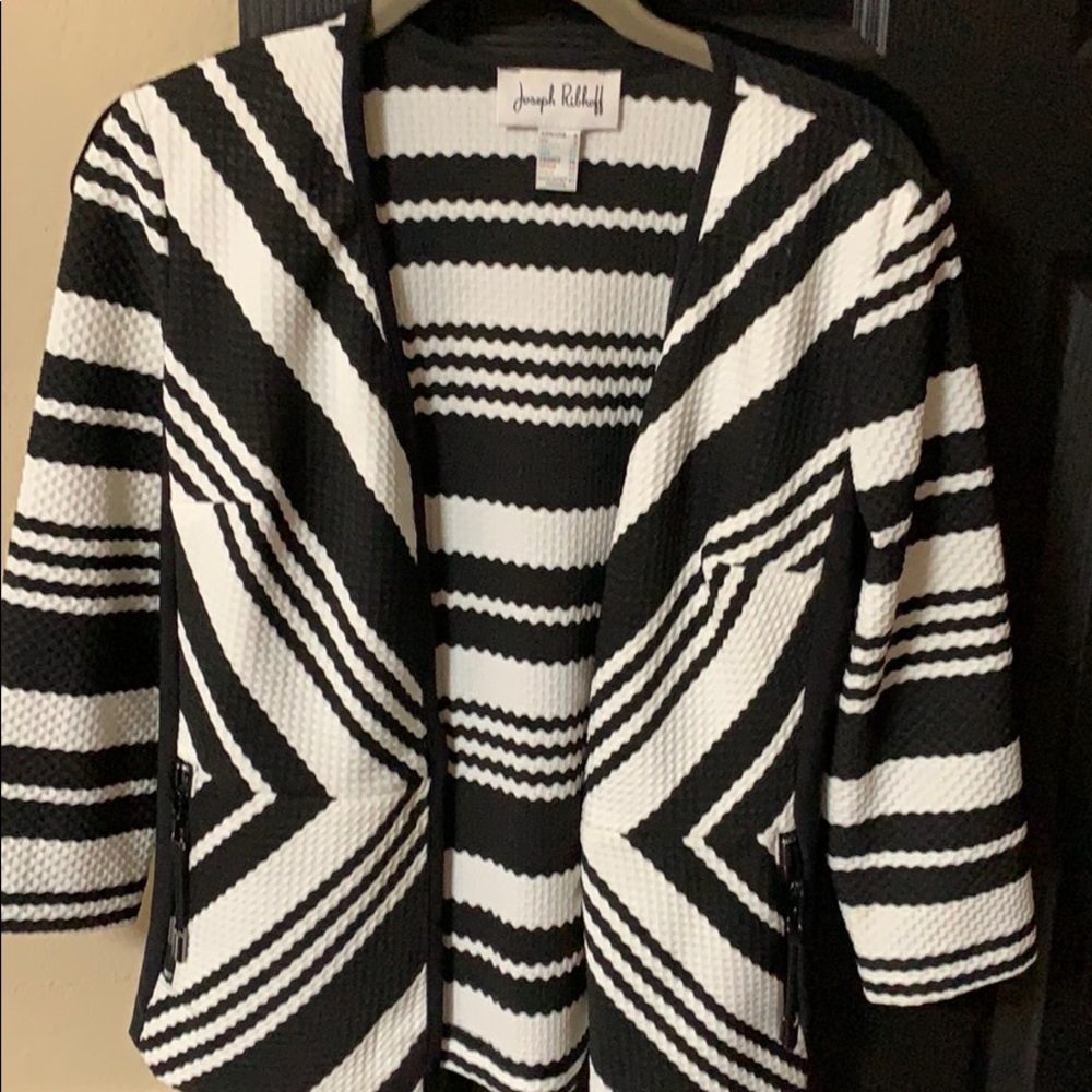 Never worn blazer black white striped